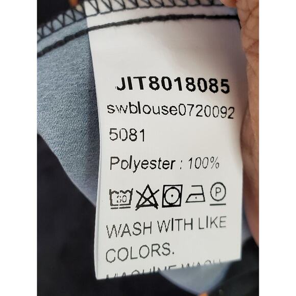 Sheln Women's Black Floral Polyester Long Sleeve Round Neck Pullover Blouse 2XL - Picture 9 of 11